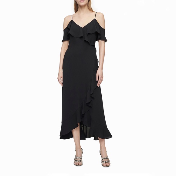 Calvin Klein Dresses & Skirts - V-Neck Ruffle Maxi Dress